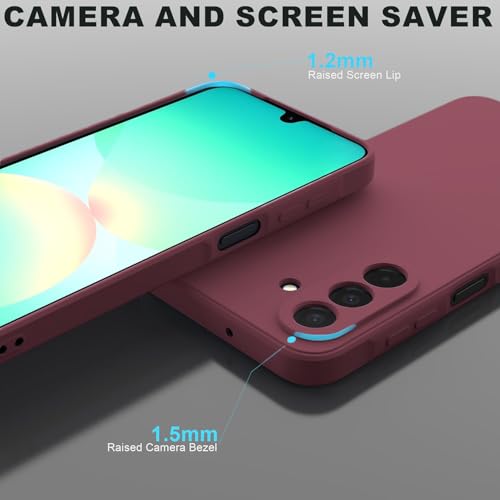 Image of DIZORO Microfiber Candy Case for Samsung A26 5G Smooth Touch Cushion Liquid Soft Silicone Gel Rubber Phone Cases Non-Slip Full Body Protective Shockproof Back Cover (Wine)