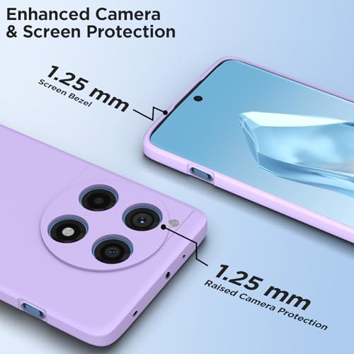 Image of Outlouders Back Cover for OnePlus 12R 5G | Camera Protection | Durable Soft Matte Silicone Bumper Case (Purple)