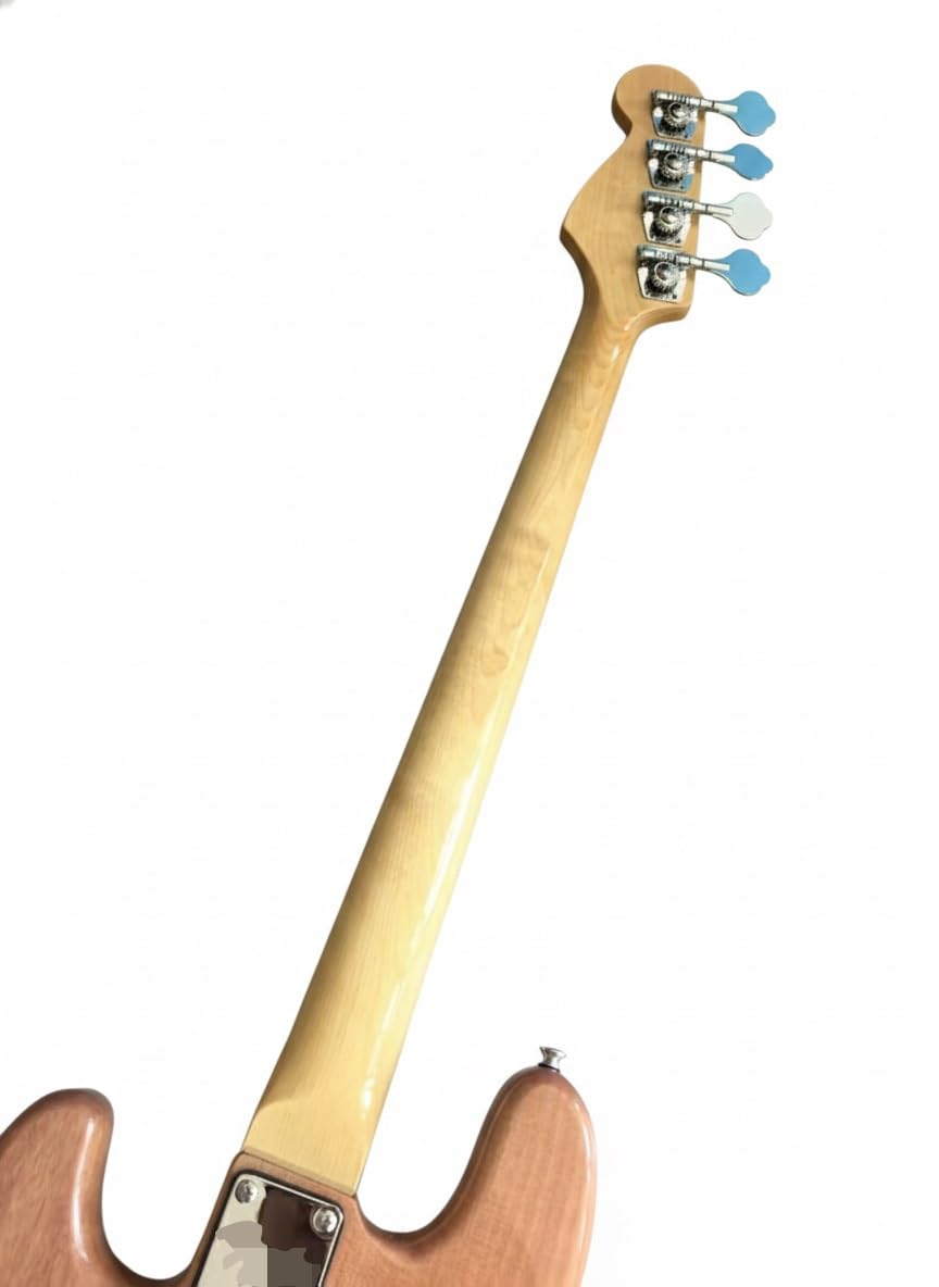 Basso elettrico con corpo in mogano massello naturale, pickup PJ, opzioni e senza tasti(Fretless)