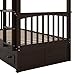 Linique Twin Over Twin Bunk Bed with 2 Drawers and Ladder,Multifunctional Wooden Bunk Bed with Full Length Guardlails and Ladder,Can be Separated into 2 Platform Beds,Espresso