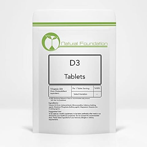 Vitamin D3 Tablets 4000iu Bone Teeth Brain and Nervous System | Natural Foundation Supplements (60 Tablets) Cover