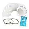 DL-pro 3m Tubo flexible de salida de aire Ø 100 / 102mm para aire acondicionado,secadora de ropa y campana extractora de cocina acompañado con dos abrazaderas de acero