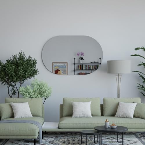 ✋INSTALLAZIONE SICURA - Per la sicurezza dei nostri clienti, i bordi dei nostri specchi sono tagliati a forma trapezoidale in modo da non tagliarti le mani quando tocchi lo specchio.