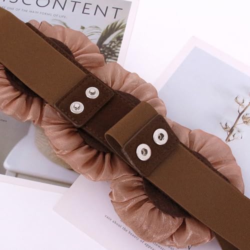 jascaela Women's Flower Wide Waist Belt Stretch Cinch Waistband Elegant Belt for Dress3