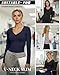 Neer 3 Pack Women Long Sleeve Underscrubs Shirt V Neck Slim Fitted Scrub Undershirts Comfort Nurse Fall Layering Tees Tops(Black, Light Gray, Navy Blue,Small)