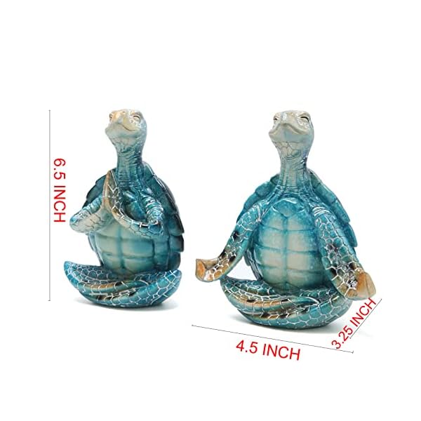 Hodao 2pcs sea turtle yoga figurines decoration summer meditating sea turtle decor spring garden turtle crafts turtle yoga figurines for home office decoration birthday gifts for mom grandmawomen  urban country home decor