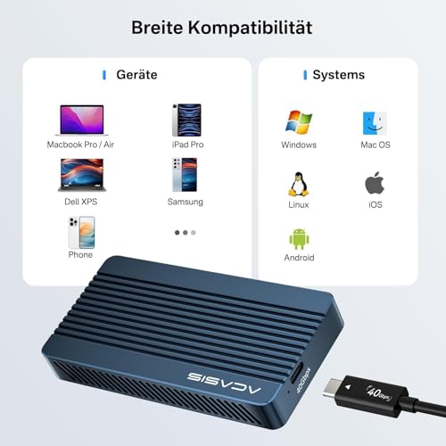 Image of ACASIS Mac mini M4 Workstation: 8-in-1 Dual SSD 40Gbps Dock for Mac mini M4 (Pro) | Dual SSD Software RAID | Compatible Thunderbolt 5 /4 /3 USB 4.0 | Dual Display 4K@60Hz | Up to 16TB