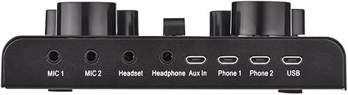 Miniatura 6 de LHLLHL V8 Plus Live Sound Card for Streaming 15 Effects USB Audio Mixer for Microphone Voice Changer Device