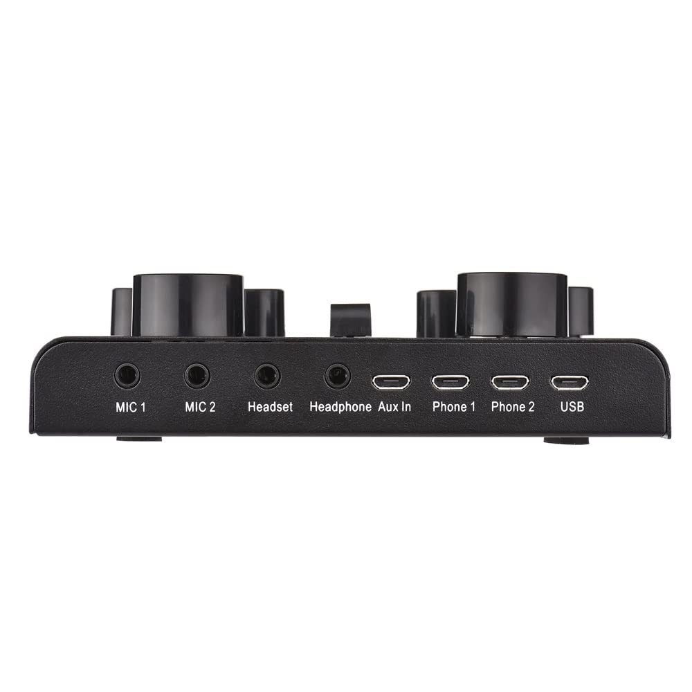 RUHEN Carte Son V8 Plus Live pour Streaming, mixeur Audio USB 15 Effets pour Microphone, changeur de Voix