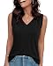 GAYHAY Womens Black Tank Tops Loose Fit Sleeveless Summer Shirts V Neck Flowy Blouses Casual Beach Vacation Clothes Fashion 2026