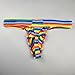 Faringoto Men's Striped Thong Bikini Shorts T-Back Fashionable Briefs Youth Red