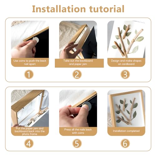 3D Picture Frame, 20x25x3cm Deep Wooden Object Frame for 3D Filling - Image 4
