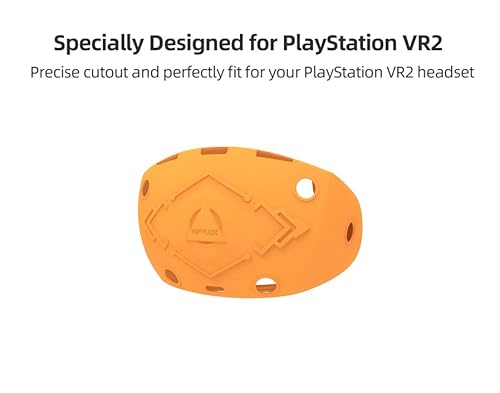 BTG Capa protetora de silicone compatível com acessórios Playstation VR2 (laranja)
