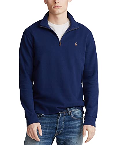 Ralph Lauren Men's Estate-Rib Quarter-Zip Pullover Blue - XL