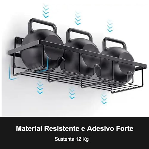 Kit com 4 Suportes, Suporte Para Shampoo Box, Suporte Shampoo Banheiro, Suporte Banheiro Preto, Supo