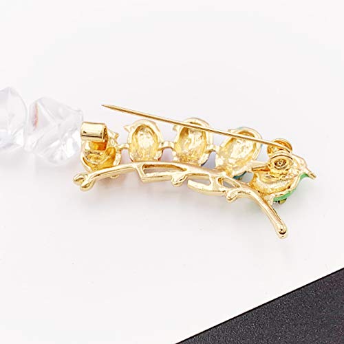 Cute Little Bird Multi Color Brooch Pin Crystal Gold Tone3