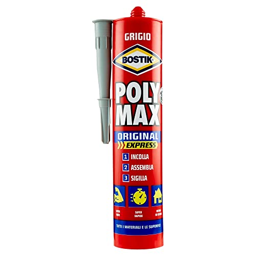Bostik Poly Max Original Express Colla di Montaggio polimerica cartuccia colore Grigio, 425 gr