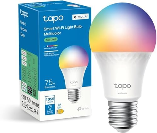 Tapo Matter Ampoule Connectée WiFi, Ampoule LED E27 Multicolore 2...