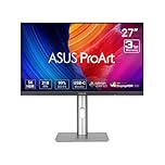 ASUS ProArt PA27JCV Display 27", 5K Ultra HD IPS (5120x2880), HDMI, DisplayPort, Hub USB, Accuratezza del Colore ΔE < 2, 100% sRGB, Nero e Argento