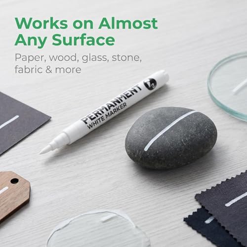 LMMINBZ White Acrylic Paint Brush Pens Christmas Decorations Permanent Marker Painting Coloring Pens Art Marker for Clothes Tire Wood Rocks Metal Canvas Plastic Ceramic Glass Scrapbook for Adults — view 6