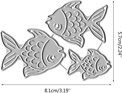 Fish Cutting Dies for Card Making，Fish Cutting Dies Cut Stencils for DIY Scrapbooking Photo Album Decorative Embossing Paper Dies for Card Making Templated+Cute Brooch Pin