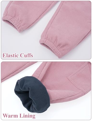 Happy Cherry Toddler Boys Girls Corduroy Pants Cargo Sweatpants Solid Elastic Waist Casual Pull On Plain Long Trousers4