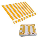 Genérico Toldo retráctil de Repuesto para toldo Exterior, Cubierta de toldo con Cenefa Frontal, protección UV Impermeable, Refugio para Ventanas, jardín(Size:6x2.5m,Color:Rayas Blancas amar