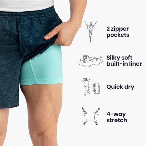 birddogs Men’s Training Shorts – Stretch Athletic Workout Shorts with Built-in Liner for Comfort – 7” Inseam, Regular Length2