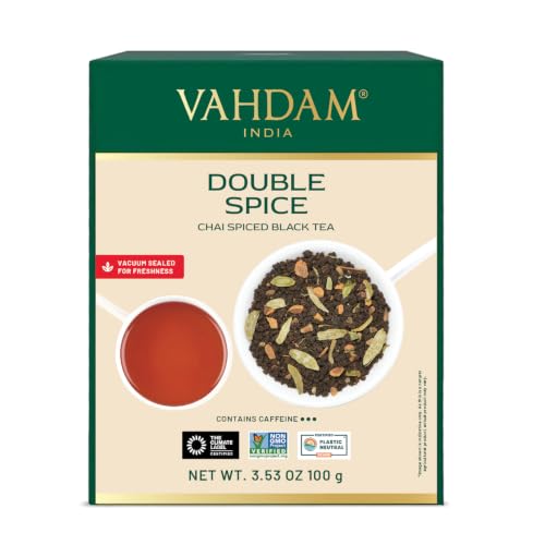 VAHDAM Double Spice Masala Chai Loose Leaf (3.53oz|50+ Cups) Bold Chai Tea