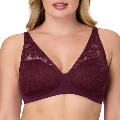 Image of Bali Women's Wireless Bras for Women - Breathe Lace Cotton Modal No Underwire Bra, Adjustable T-Shirt, Plus Size