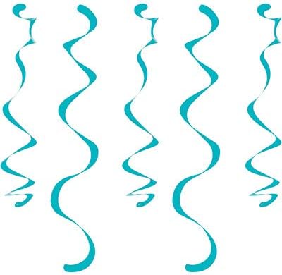 Club Pack Party Decorations Teal Lagoon Metallic Confetti Swirls, Box 12 Bags Confetti Swirls