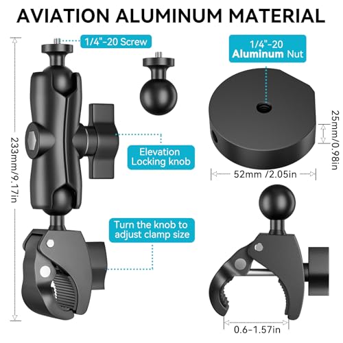 Starlink Mini Mount 2-in-1 Clamp Mount and Pipe Adapter for Starlink Mini 2024-2026, 360° Adjustable Super Clamp with Aluminum Round Adapter, RV Boat Yacht Pole Rod Handlebar Ladder Rack Mount — view 2