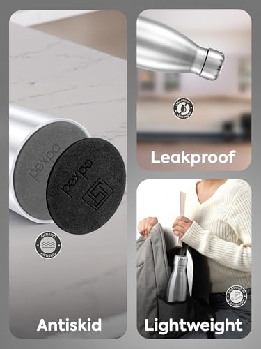 Image of Go24 pexpo Genro ISI Certified Stainless Steel Single Wall |Fridge Water Bottle| 1 Litre, Silver |Narrow Mouth with Screw Cap| Easy Grip|Home, Office, Gym, School, Yoga, Trekking, Men, Women & Kids