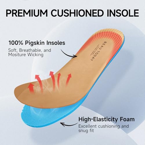 BEAU TODAY Womens Platform Retro Sneakers, Fashion Sneakers for Women, Casual Suede Leather Sneakers, Comfortable Lace Up Non-Slip Walking Tennis Trainer Shoes4