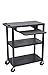 LUXOR EA42LE-B Presentation Station, 3 Flat Shelves with Pullout Shelf and Electric, Black