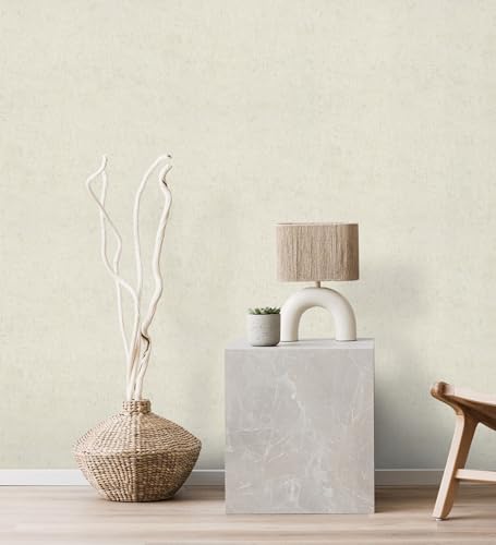 GAULAN 500683477 - Papel pintado vinílico con textura de arcilla natural en tonos beige claro para pared salón cocina baño dormitorio pasillo - Muestra DIN A4