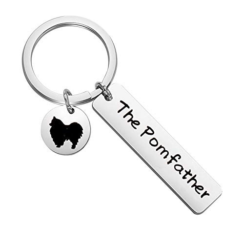 CENWA The Pomfather Keychain Pomeranian Owner Jewelry Dad Pom Dog Owner Gift