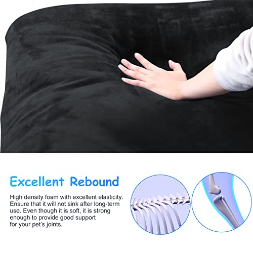 Image of Magic Dog Super Soft Extra Large Dog Bed, 47 Inches Jumbo Orthopedic Foam Pet Beds with Anti Slip Bottom, Dog Sleeping Mattress with Removable and Washable Cover, Black