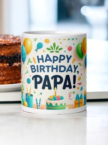 Image of Better Gift Flowers Happy Birthday Papa with Message Mug, Round Shaped Multicolor Themed Coffee Mugs, Mug for Gifting, Gifting Items for Family, Friends & Closed Ones