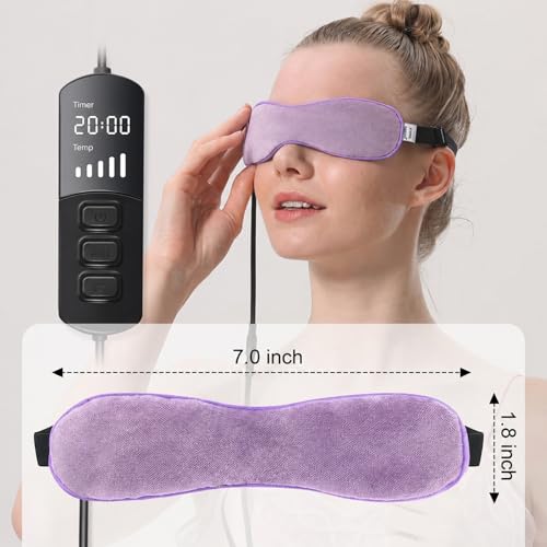 Image of Aroma Season Heated Eye Mask for Dry Eyes, Warm Eye Compress with Flaxseed Graphene FIR for MGD, Dry Eye Syndrome, Chalazion Blepharitis Treatment, Steam Moist Heat Therapy to Unclog Glands (Purple)