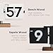 mooas Classic Modern Wood Big Flip Desk Clock (White), Retro Vintage Analog Design Auto Flip Clock Table Clock Large Number Battery Powered, Ideal for Home Office School Hotel Café