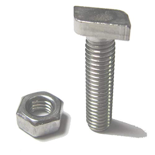 MacGreen® Edelstahl Gewächshaus-Schrauben M6 x 25 mit Muttern (40 Stück) Hammerkopf