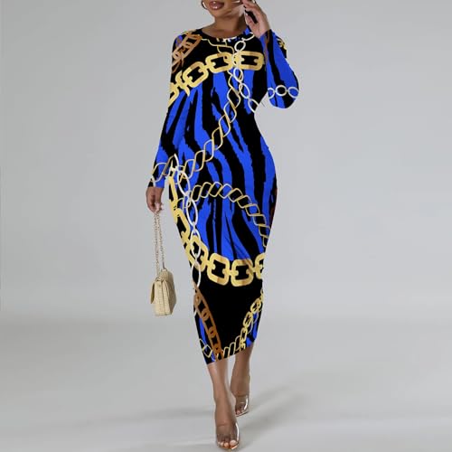 Fall Winter Dresses for Women Casual Long Sleeve Round Neck Sexy Bodycon Elegant Trendy Maxi Party Club Wedding Guest Dresses3