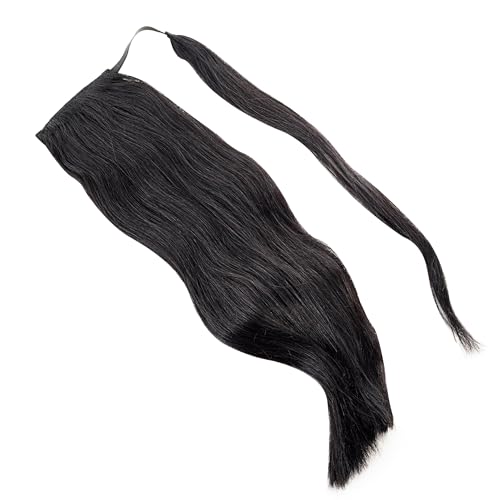 Image of 100% Remy Human Hair Ponytail Hair Extension - Instant Volume and Length Boost with Easy Clip-On Design Size 16 Inch
