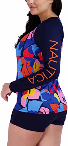 Image of Nautica Women's Long Sleeve Rashguard - Quick-Dry, UPF Protection, Swim Shirt, Pool, Beach, Hiking, Yoga, Volleyball
