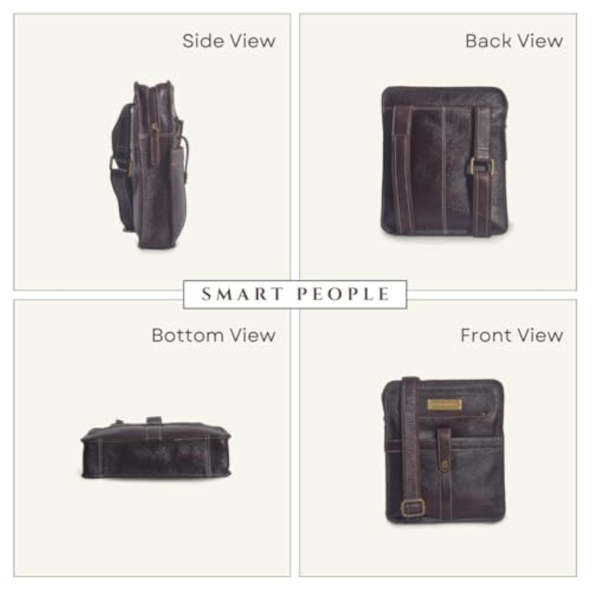 Leather Crossbody Sling Bag for Men, Adjustable Strap