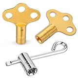 Ancable 3 Stück Heizkörper-Entlüftungsschlüssel-Set aus Massivmessing - Robust & Stabil - Universal Passend für Alle Heizkörper - Handtuchheizkörper-Schlüssel für Heizungswartung