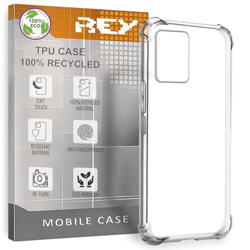 REY Funda para Motorola Moto G Play 2024, Anti Shock Ecológica y Transparente, Ultra Fina 0,33mm, Esquinas Reforzadas, Silicona TPU Reciclado de Alta Resistencia y Flexibilidad