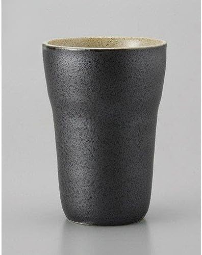 セトモノホンポ(Setomonohonpo) Set of 3 Shochu Cups, Brushed Tall Cups, 3.4 x 4.9 inches (8.7 x 12.5 cm), 13.5 fl oz (400 cc), Earth/Restaurants, Japanese Tableware, Restaurants, Commercial Use
