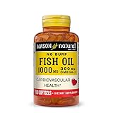 MASON NATURAL No Burp Fish Oil 1000 mg Omega-3 300 mg, 100 Softgels